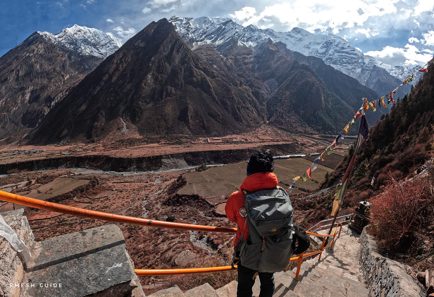 Tsum Valley in Gorkha, Nepal, with traditional mountain villages and Himalayan peaks.